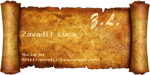 Zavadil Luca névjegykártya
